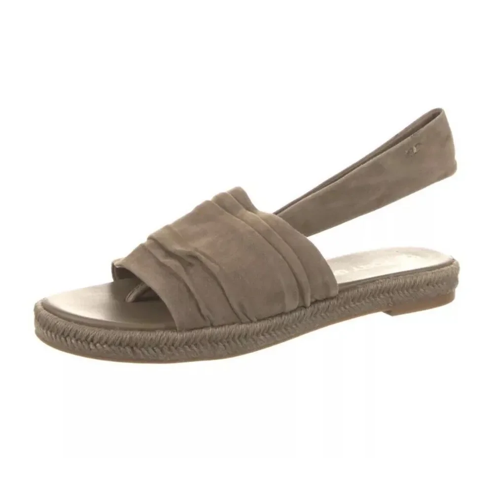 TORY BURCH SLING BACK SUEDE ESPADRILLE‎ SANDALS Colir Leccio SIZE 7 Boho Ruched